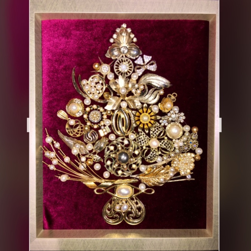 Handmade Vintage Jewelry Christmas Tree